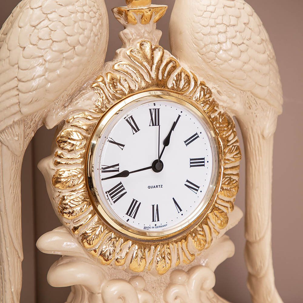 Часы настольные Павлины Айвори