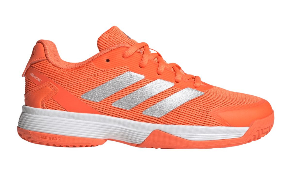 Детские теннисные кроссовки Adidas Ubersonic K - lucid orange/silver metallic/cloud white
