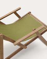 Складное кресло Vilara из акации для улицы салатового цвета