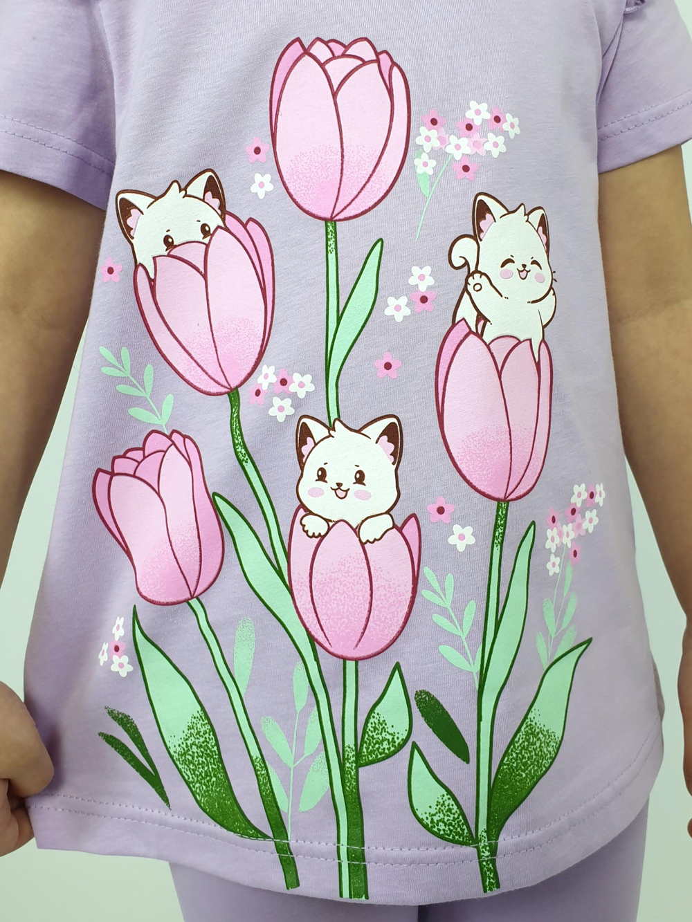 02-154-2 Комплект для девочки (футболка+ бриджи)