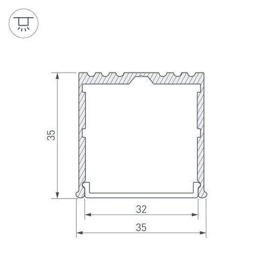 Профиль Arlight ARH-Power-W35-3000 Anod 036136