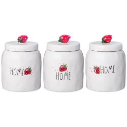 БАНКА С КРЫШКОЙ LEFARD "STRAWBERRY" 800 МЛ 12*16 СМ МИКС (КОР=12ШТ.)