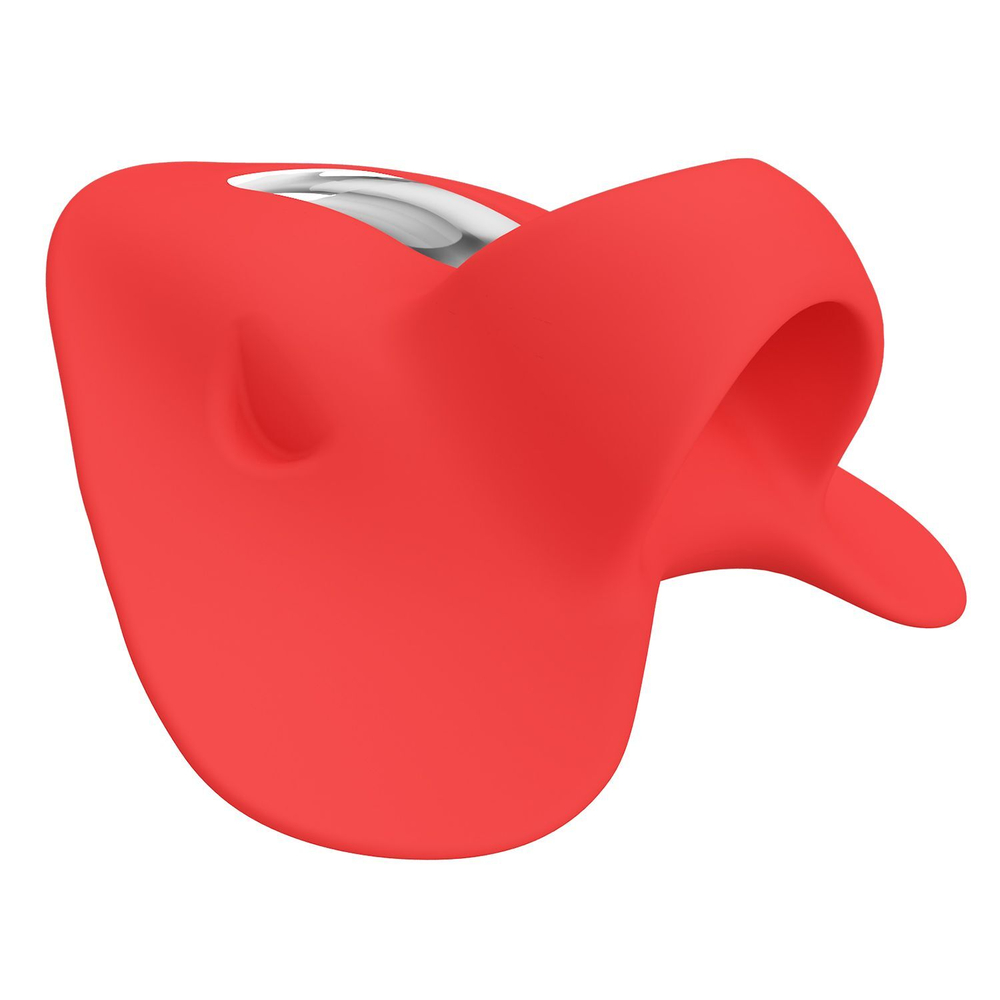 Красный вибратор на палец Carnation (Цвет: красный)