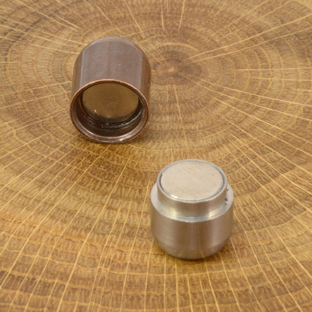 Магнитная застежка для кожаного шнура БОБ (двухцветная), нержавеющая сталь