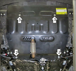 Защита стальная 2 мм Д, КПП Changan CS75 Plus MOTODOR.77211