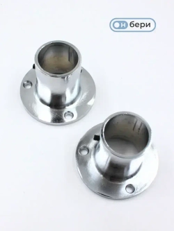 Фланец(КОМПЛЕКТ 4 ШТ) для труб хромированных D-25 мм, высокий, с фиксатором, торговое оборудование, система Джокер