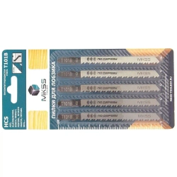 Пилка для лобзика 5шт по дереву T101B 100*75мм чистый ровный распил MKSS