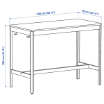 Письменный стол - IKEA IDÅSEN, 140х70 см, темно-серый/черный, ИДОСЕН ИКЕА