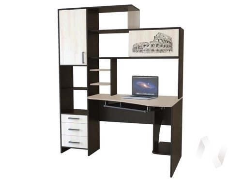 Стол компьютерный КЛ №6.0 правый (венге/дуб молочный)