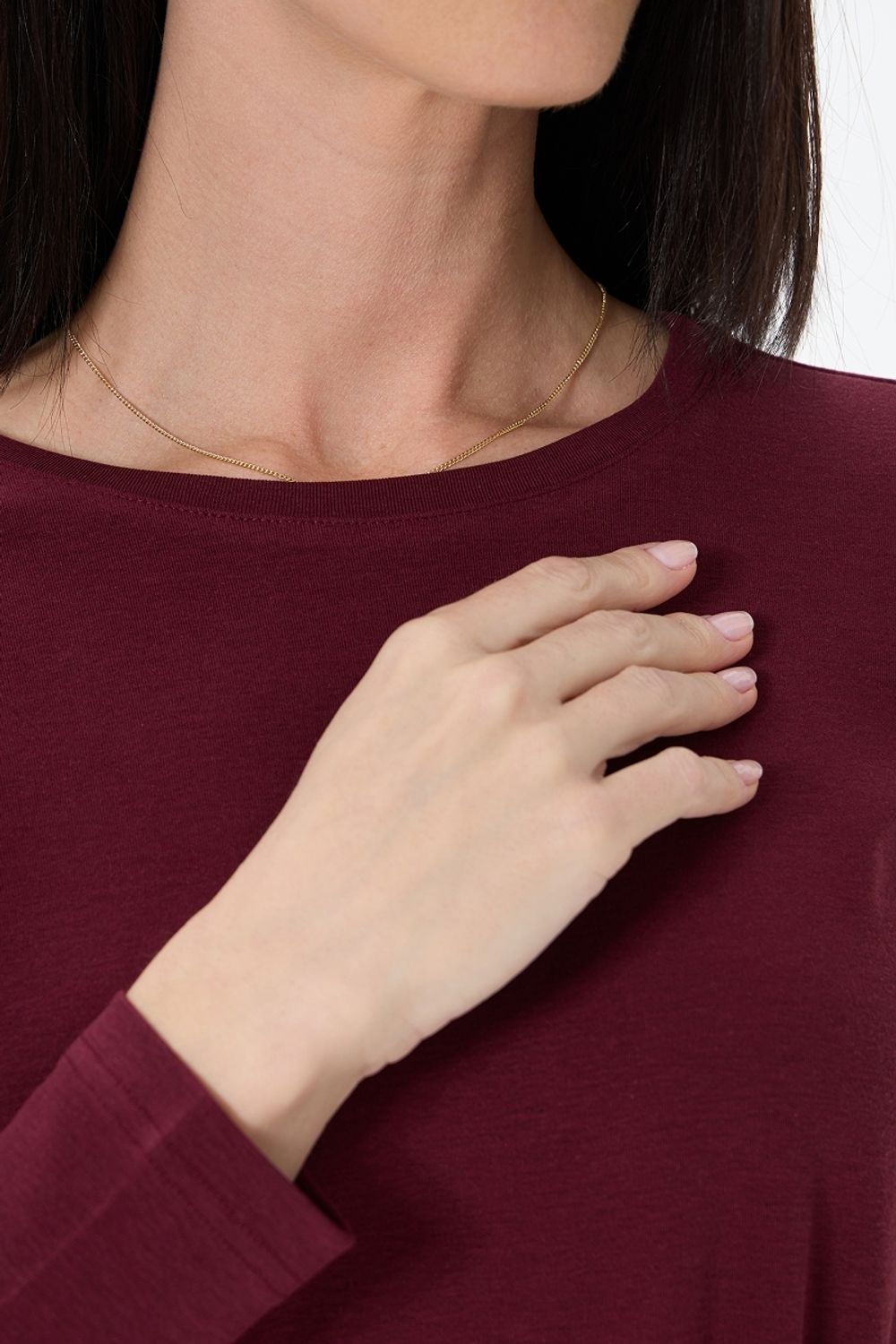 Лонгслив бордо прямой