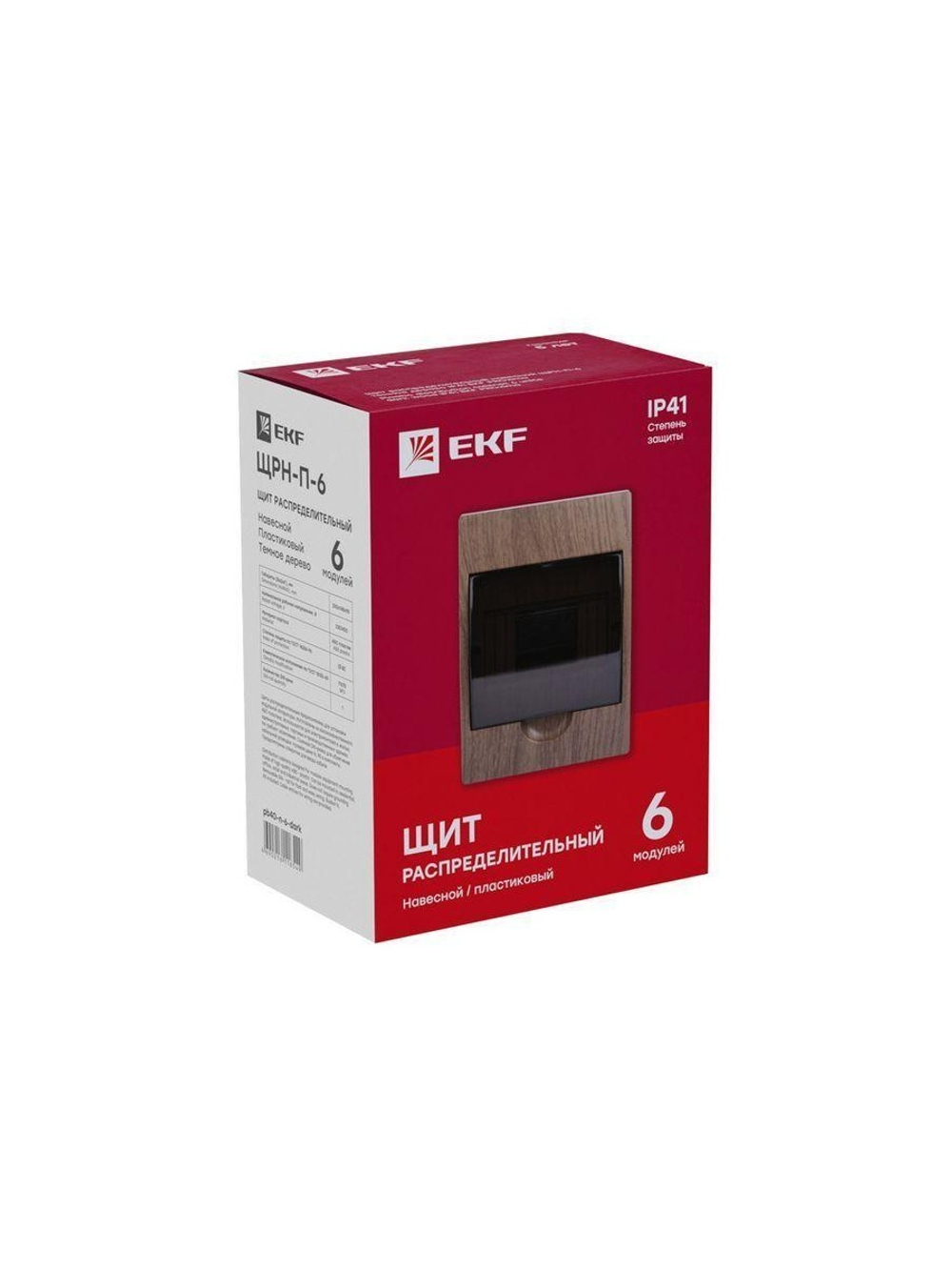 Щит ЩРН-П-6 IP41 темное дерево PROxima EKF pb40-n-6-dark