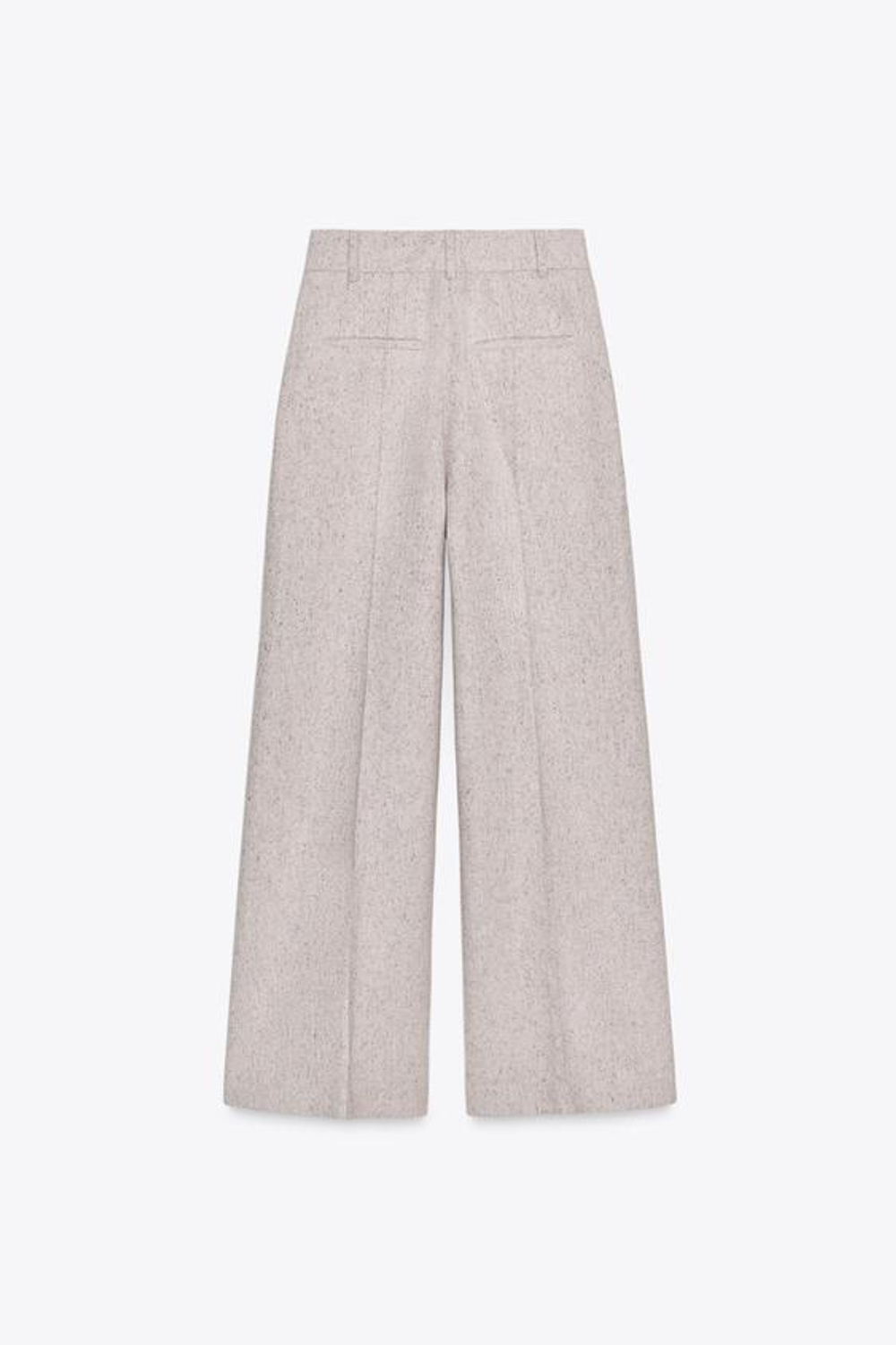 ZARA БРЮКИ WIDE-LEG С ОТДЕЛКОЙ — ZW COLLECTION, БЕЖЕВЫЙ