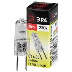 Лампа галогенная ЭРА JCD-35W-230V-GY6.35 35Вт капсула теплый белый свет GY6.35 | Лампы галогенные Капсульные (G4, G9)