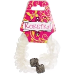 Резинки для волос 2шт «ФАНТЕЭГРО», золотые квадратики, цвет молочный, d-5.5см (Кокетка)