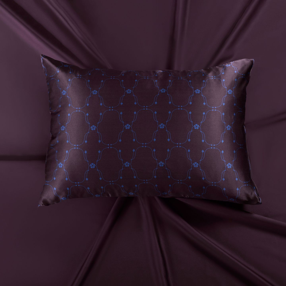 Наволочка 50x70 Mollen Узор ежевично-черная шелковая