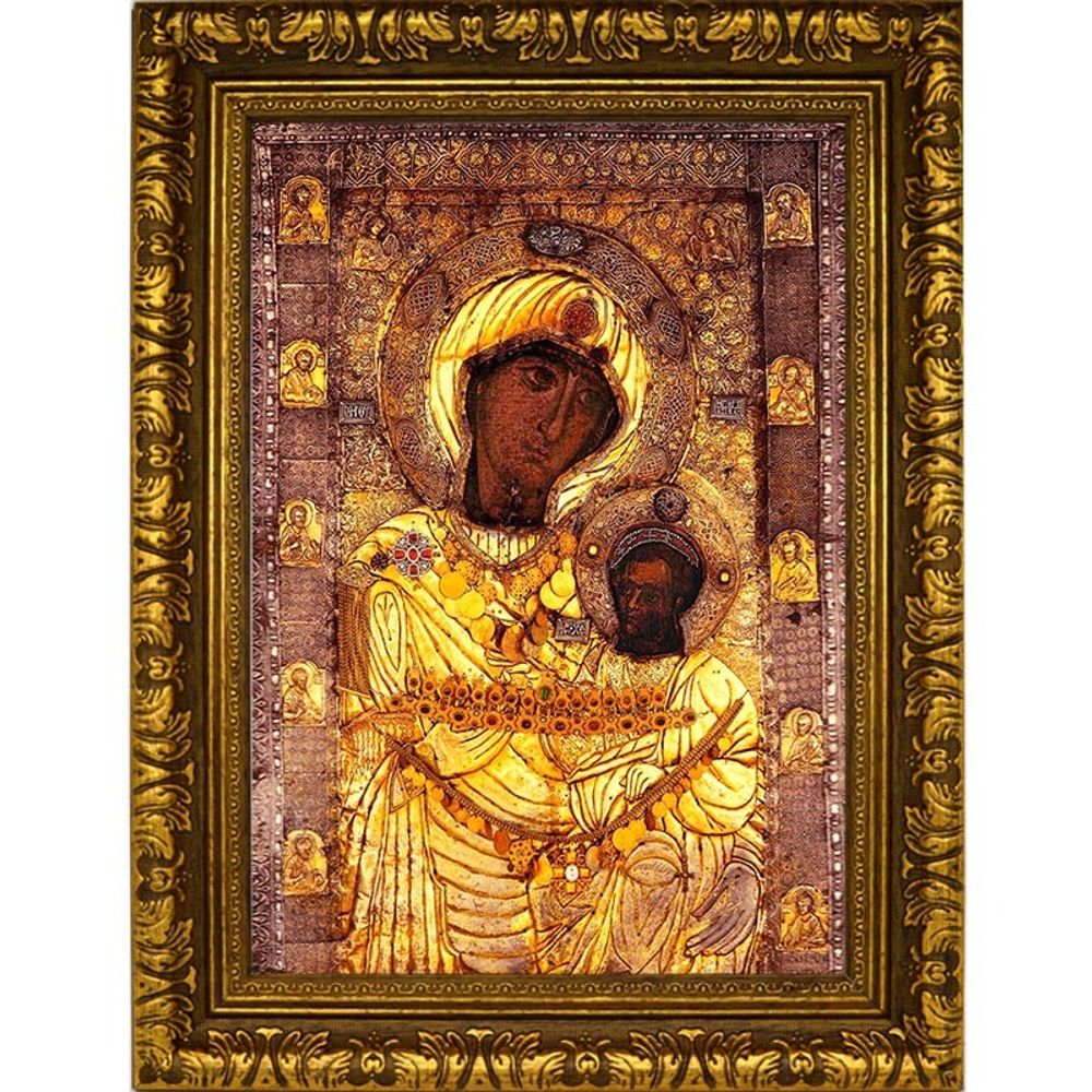 Иверская икона Божьей Матери. Копия афонской иконы на холсте.