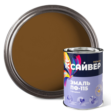 САЙВЕР  Эмаль ПФ-115 Желто-коричневая 0,8кг ГОСТ 6465-76