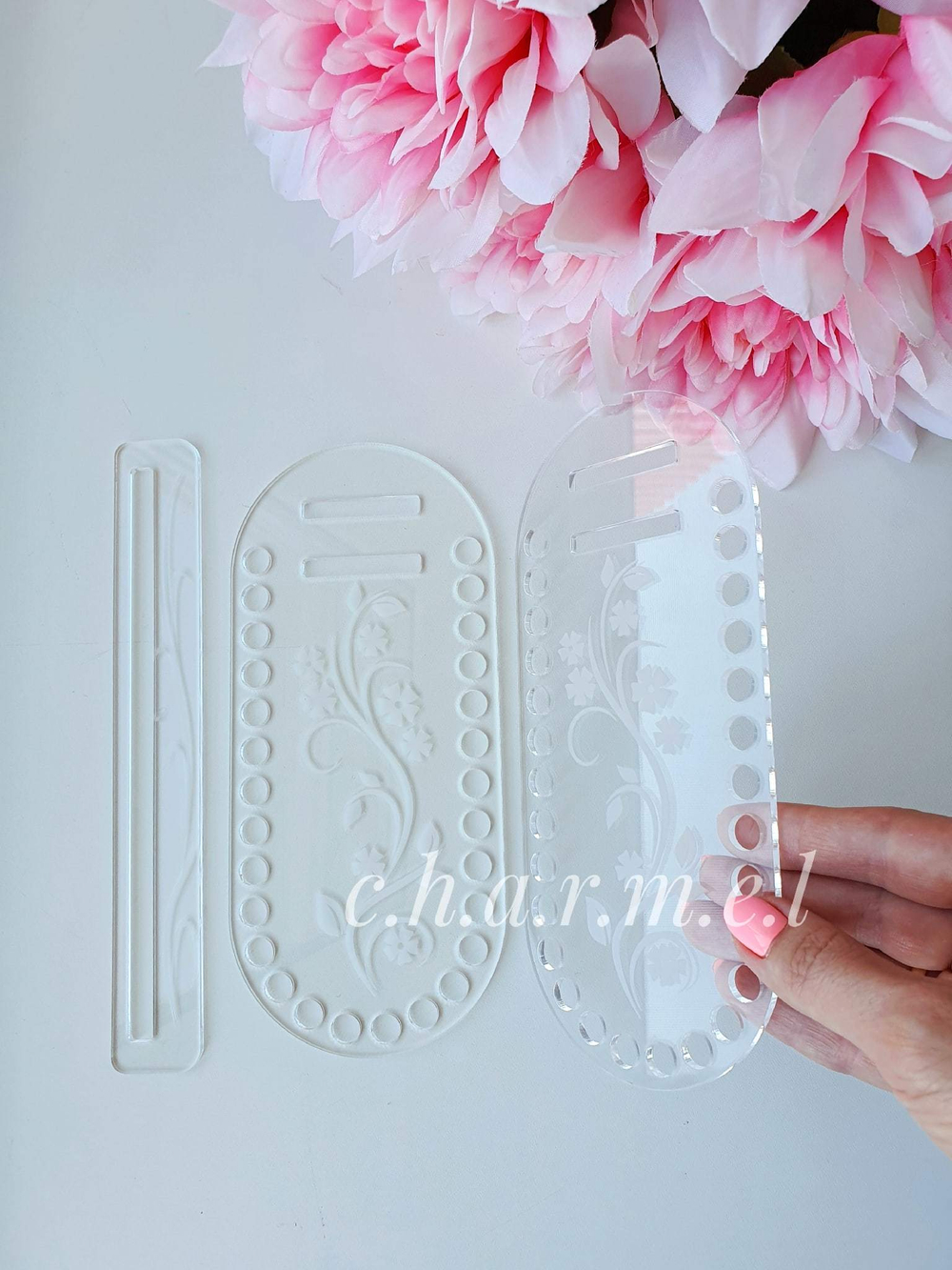 Каркас для сумки, акрил, цвет Прозрачный с рисунком