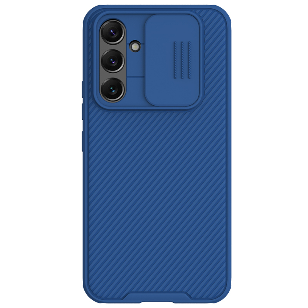 Чехол синего цвета с защитной шторкой для задней камеры для Samsung Galaxy A54 5G, Nillkin, серия CamShield Pro
