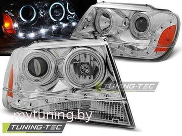 Передние фары Jeep Grand Cherokee WJ daylight chrome