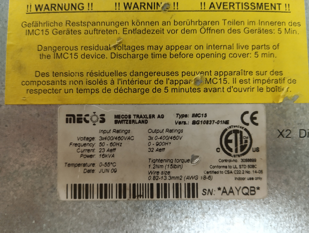 Mecos  IMC15 BG10837-01NE б/у