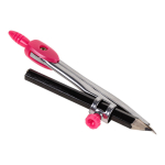 Циркуль мет. под карандаш с запасным карандашом, пласт.футляр, 4 цвета микс