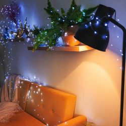 ULD-S5000-500-DTA-RC WHITE IP44 DEW Гирлянда светодиодная Роса. 50м. 500 светодиодов. Белый свет. Пульт ДУ в-к. Провод прозрачный. ТМ Uniel