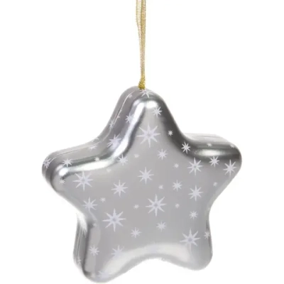 Банка жестяная «Звезда» 12,6*4,8см, цвет серебро