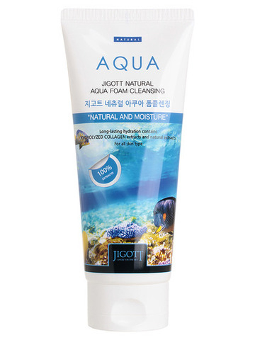 JIGOTT Пенка для умывания увлажняющая/Natural Aqua Foam Cleansing, 180мл
