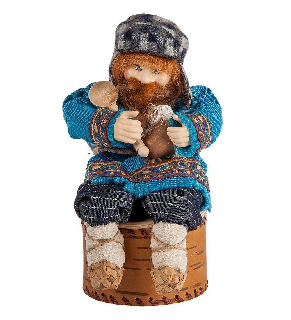 Народные промыслы RK-724 Кукла-шкатулка «Дед с крынкой»