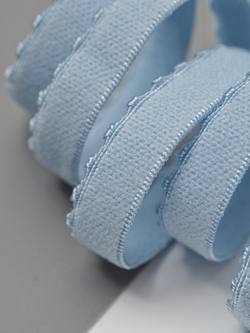 Резинка отделочная голубая ажурная ширина 10 мм с учетом фестона (светлее наших резинок)