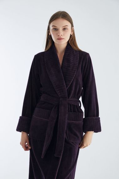 Халат женский махровый фиолетовый 4195 NUSA Турция