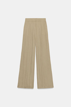 ZARA ШИРОКИЕ СТРУЯЩИЕСЯ БРЮКИ, СЕРО-КОРИЧНЕВЫЙ