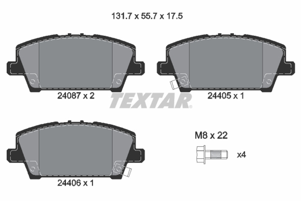TEXTAR - 2408701-TET - Brake Pad Set, disc brake