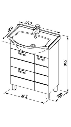 Тумба с раковиной Aquanet Сити 60 венге