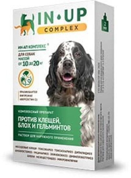 IN-UP COMPLEX Капли от блох, клещей и гельминтов для собак 10-20 кг