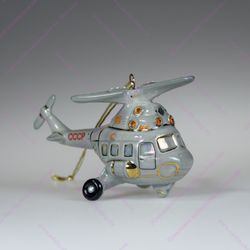 Фарфоровая елочная игрушка Вертолет