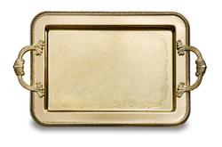Поднос прямоугольный с ручками 40х25см Queen Anne золотой