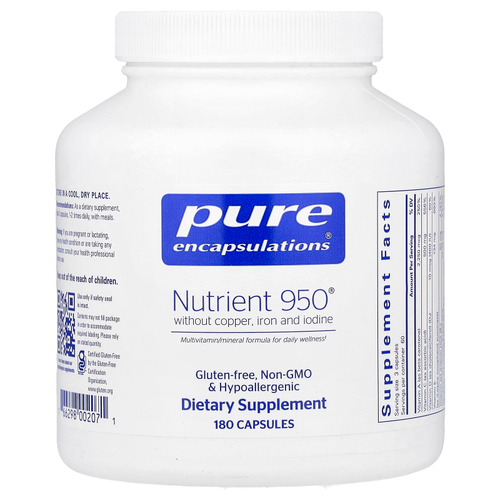 Pure Encapsulations, Nutrient 950® без меди, железа и йода, 180 капсул
