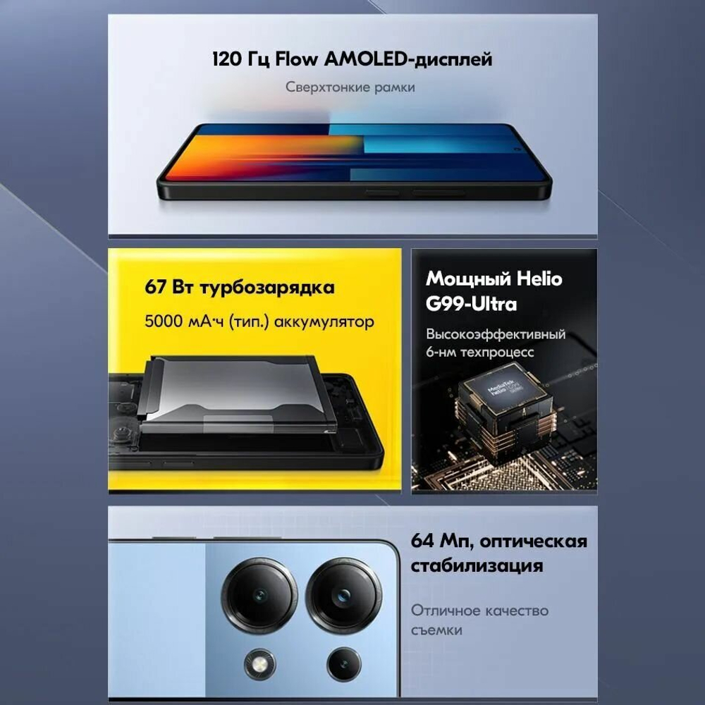 Смартфон Xiaomi POCO M6 Pro 8/256 ГБ Global, Dual nano SIM, синий