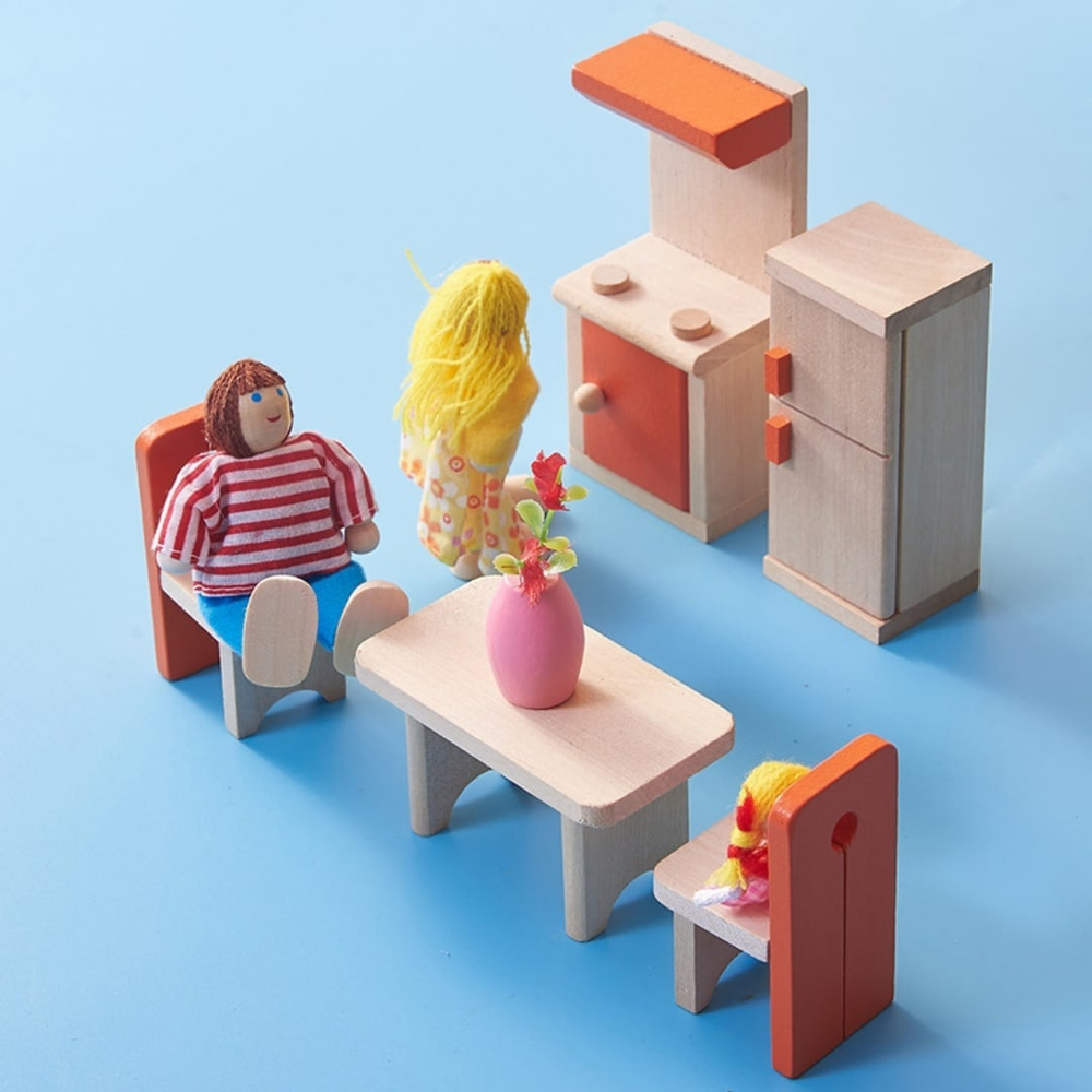 Набор детской мебели из дерева "Кухня" JAXTOY Kitchen 7 piece