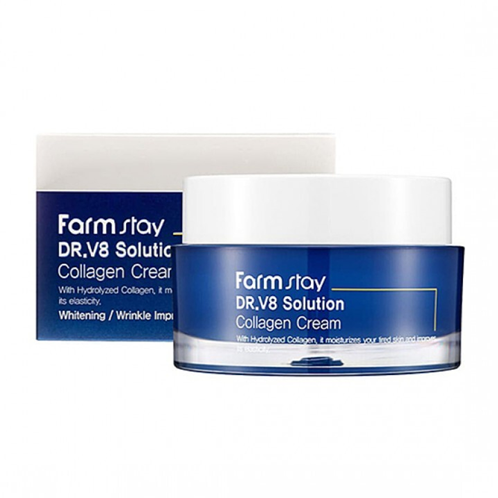 [Farm Stay] Dr.V8 Solution Collagen cream - Крем для лица с коллагеном, 50 мл