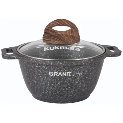 Кастрюля 1л «Granit ultra»(blue) со стеклянной крышкой кгг12а