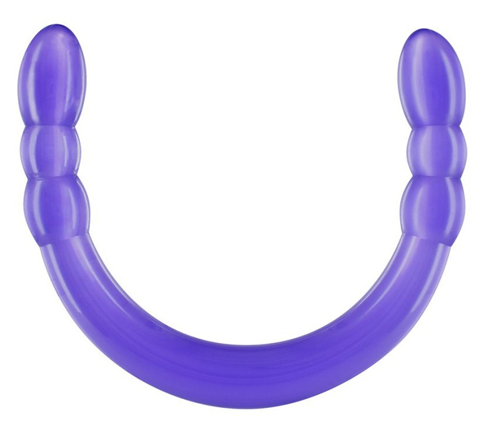 Фиолетовый двусторонний фаллоимитатор DOUBLE DIGGER DONG - 45 см.