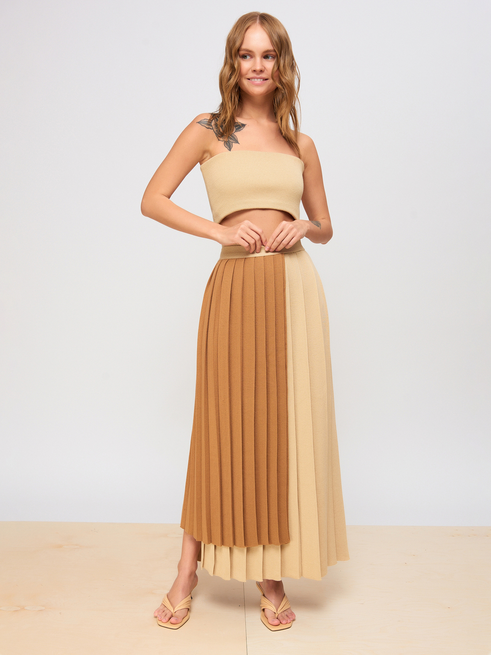 Юбка Corrugation Beige