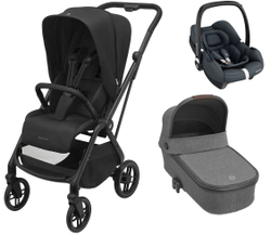 Детская коляска Maxi-Cosi Leona2 Oria 3 в 1 с автокреслом CabrioFix Essential graphite 1204390110 Twillic Black/1507029110 Select Grey