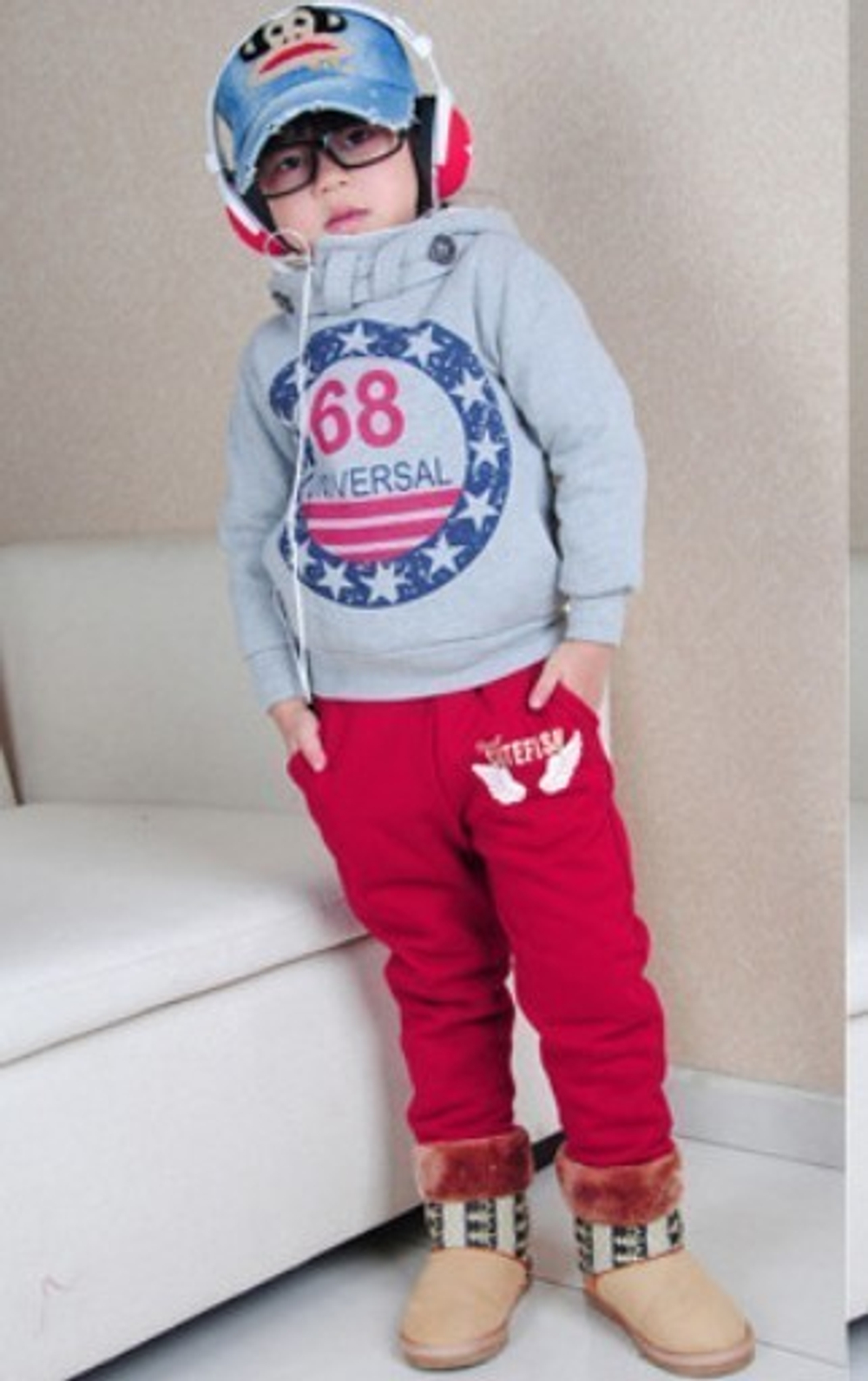 Штаны спортивные детские утепленные с надписью Real Cutefish