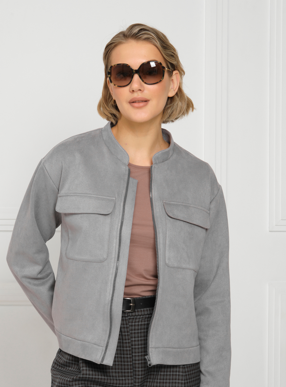 Бомбер женский АЛЕКСА (Светло серый)