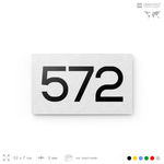 Номер на дверь 572, табличка на дверь для офиса, квартиры, кабинета, аудитории, склада, белая 120х70 мм, Айдентика Технолоджи