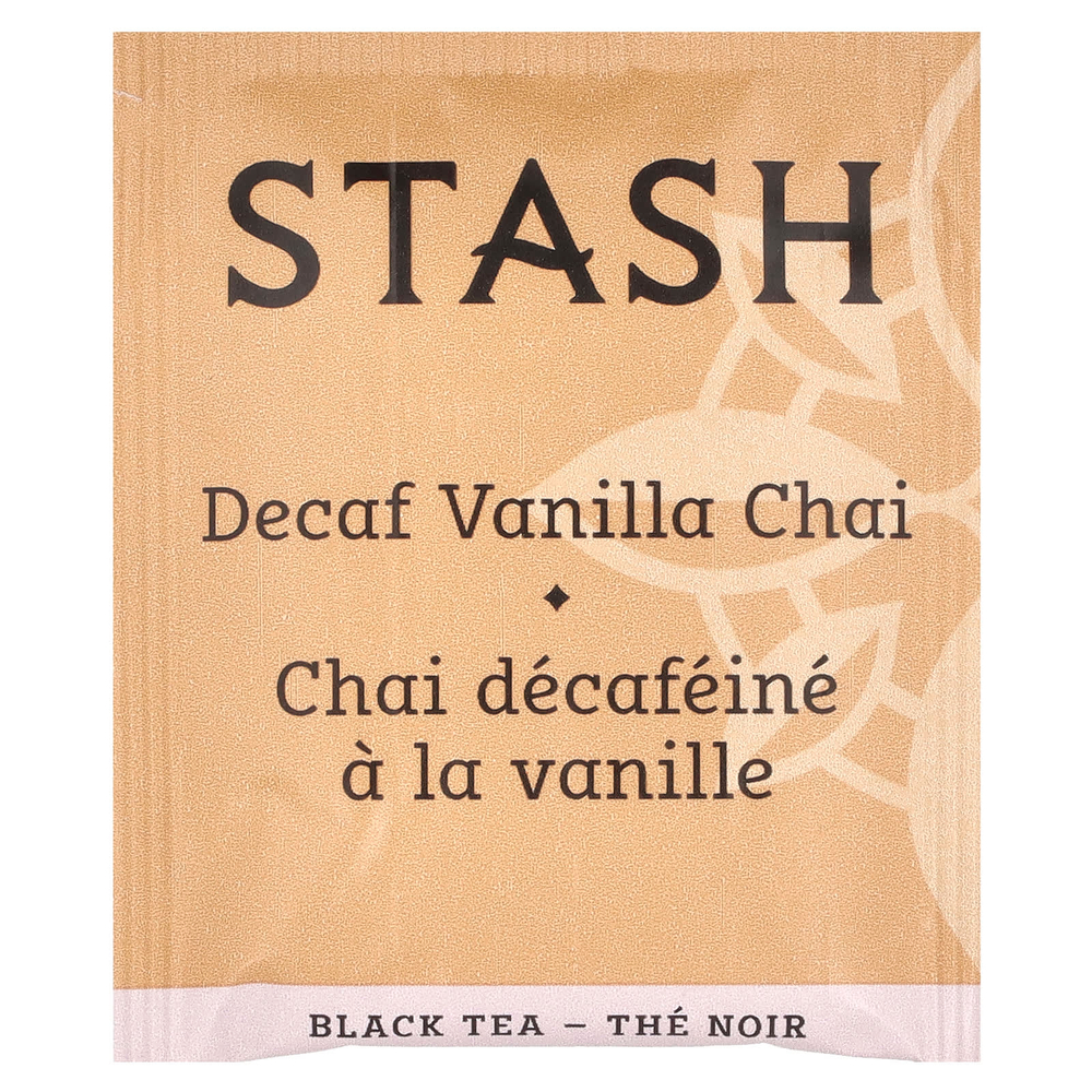 Stash Tea, Black Tea, чай без кофеина и ваниль, 18 чайных пакетиков, 36 г (1,2 унции)